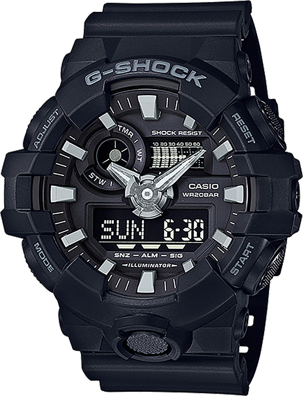 GSHOCK GA7001B PREMIER GS FRNTBTTN SPR BLK