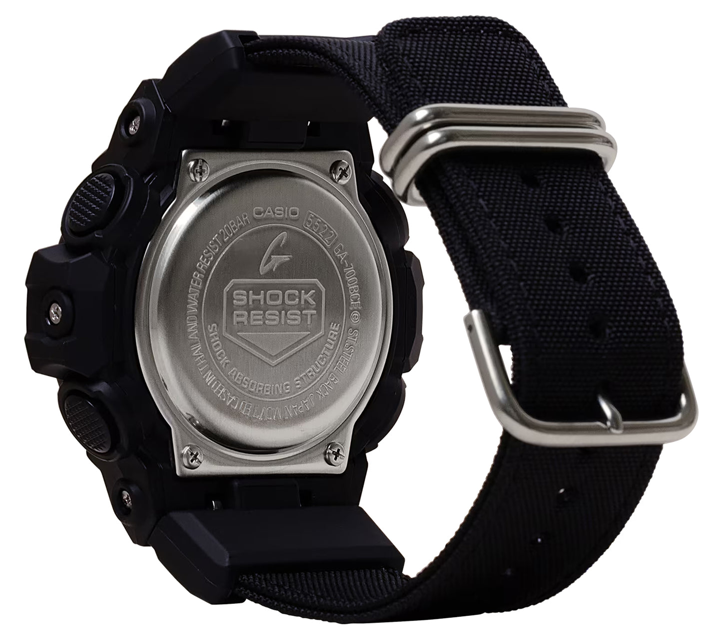 GSHOCK GA700BCE1ACR ANALOG DIGITAL/NYLON ST BLK