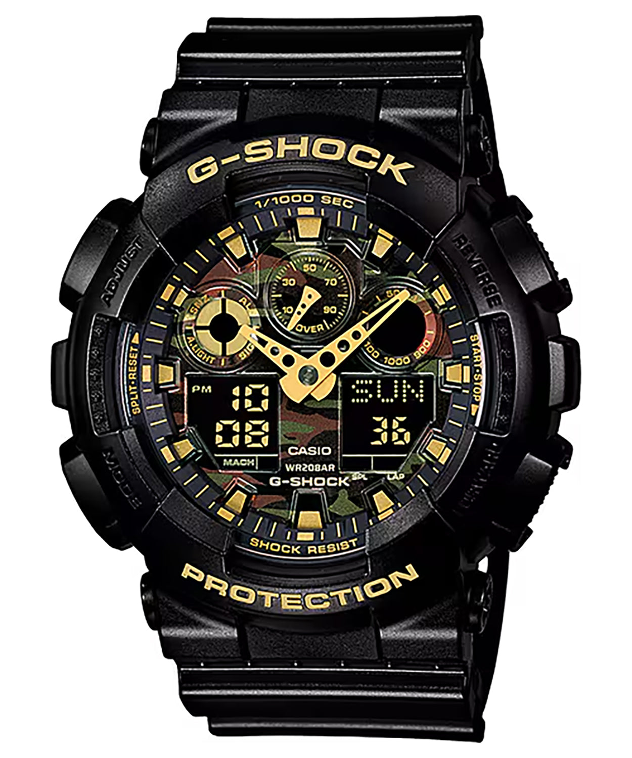 GSHOCK GA100CF1A9 ANALOG DIGITAL BLK/CAMO DIAL