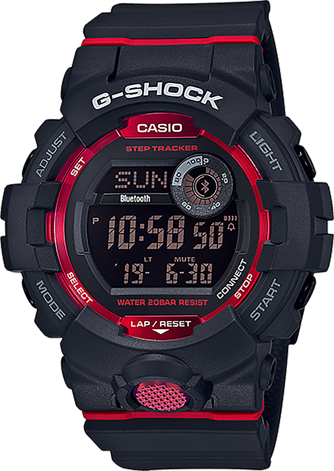 GSHOCK GBD8001       MENS GSHOCK            BLK/RD